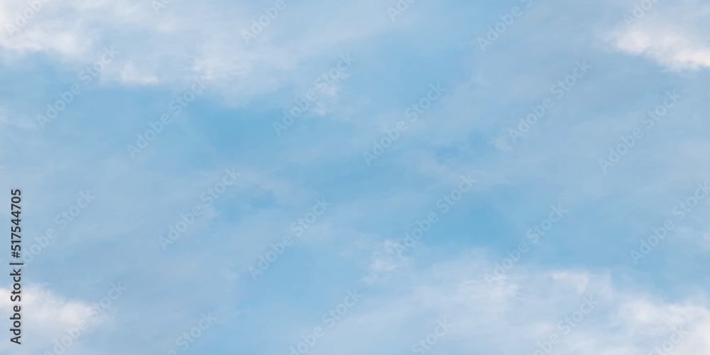 Beautiful and shinny blue painted clouds in the blue sky, Beautiful fresh and clear morning sky background with clouds, blue watercolor painted cloudy sky background with clouds.