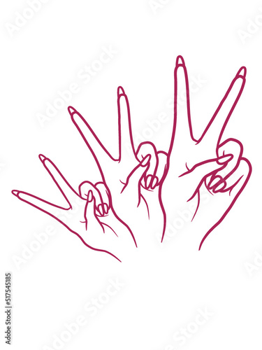 Symbol Victory Handzeichen Frauen 