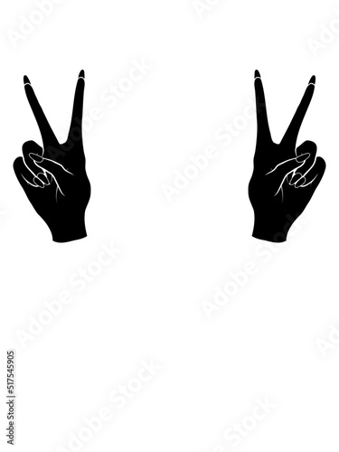Schwarz Victory Handzeichen Peace 