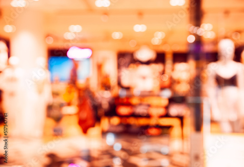 Blurred view of clothing store, bokeh effect