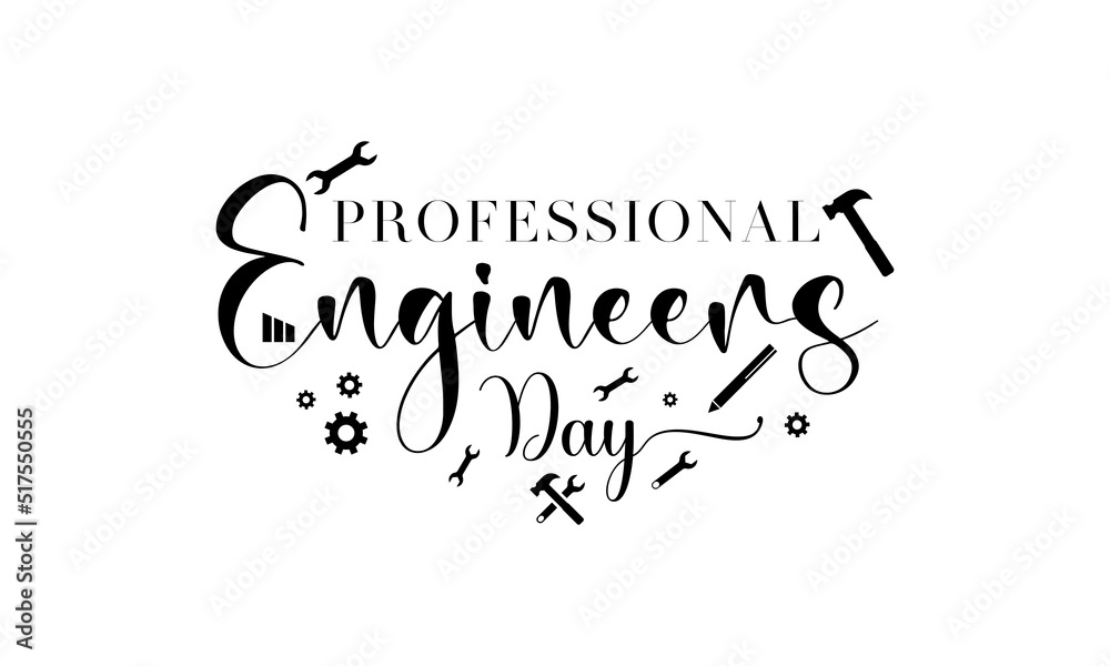 Professional engineers day. Vector template for banner, greeting card,  poster of professional engineers day. Happy engineers day vector  illustration. Stock Vector | Adobe Stock