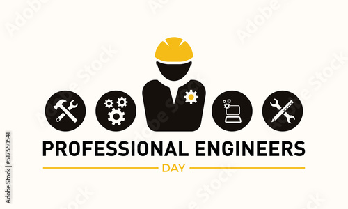 Professional engineers day. Vector template for banner, greeting card, poster of professional engineers day. Happy engineers day vector illustration.