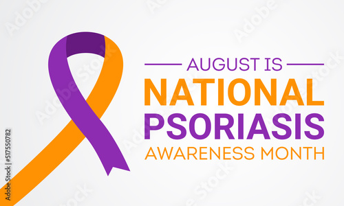 Psoriasis awareness month. National psoriasis awareness month of august. Vector template for banner, greeting card, poster with background. Vector illustration.