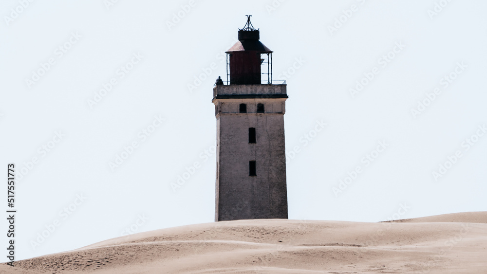 Radbjerg Mile in a migrating dune. Tower in Denmark.