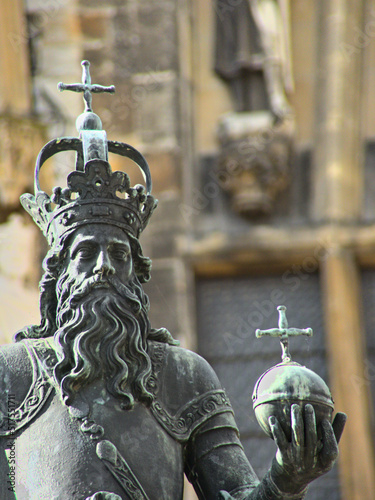 Aachen, Germany - July 2022 : Visit the beautiful city of Aachen - City of Charlemagne - View of the multiple sculptures 