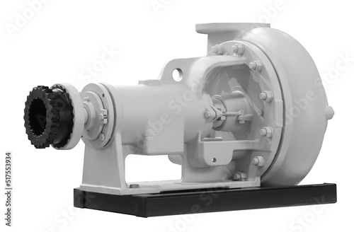 Industrial high-pressure water pump, Isolated on white background.