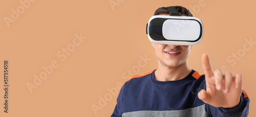 Young man with virtual real...