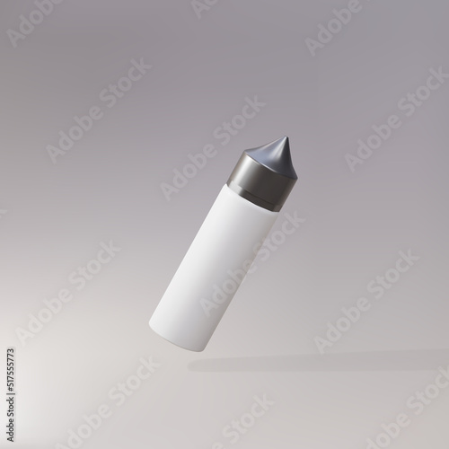 Vape liquid plastic bottle packaging 3d realistic mockup.  Vector illustration.
