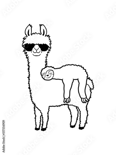 Lama Faultier Freunde schlafen 
