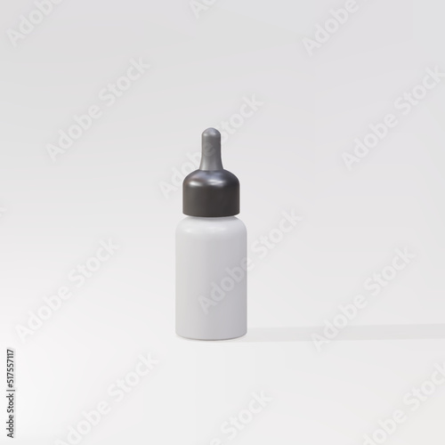 3d bottles with e-liquid for vape on a gray background. Vector illustration.