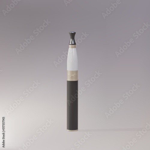 3d concentrated THC CBD oil in glass cartridges for vaping isolated on grey background. Vector illustration.
