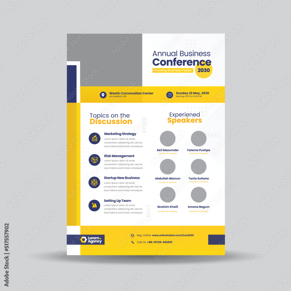 Conference Flyer Design, Digital marketing webinar, corporate Business Meetup Flyer Design