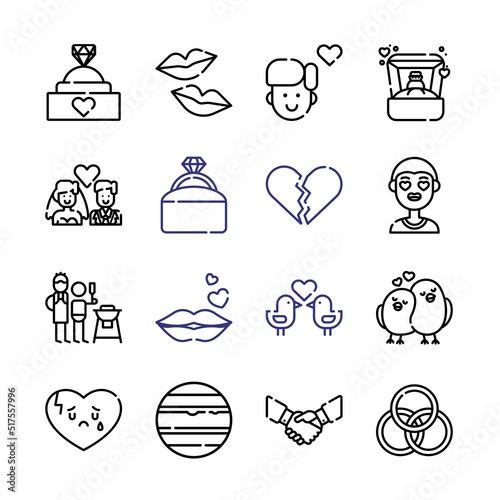 relationship Icon Set with line icons. Modern Thin Line Style. Suitable for Web and Mobile Icon. Vector illustration EPS 10.