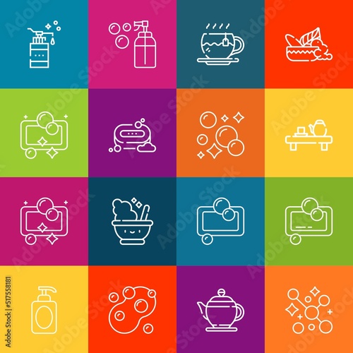 Modern thin line icons set of herbal elements. Premium quality outline symbol collection. Simple mono linear pictogram pack. Stroke vector logo concept for web graphics
