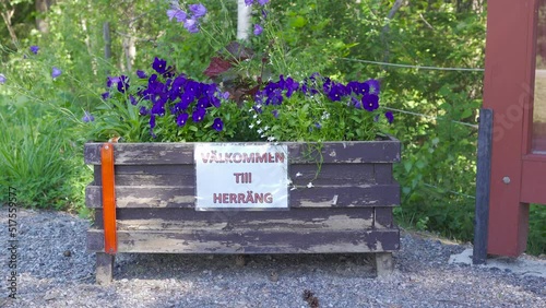 City road sign of Herrang in Roslagen, Sweden photo