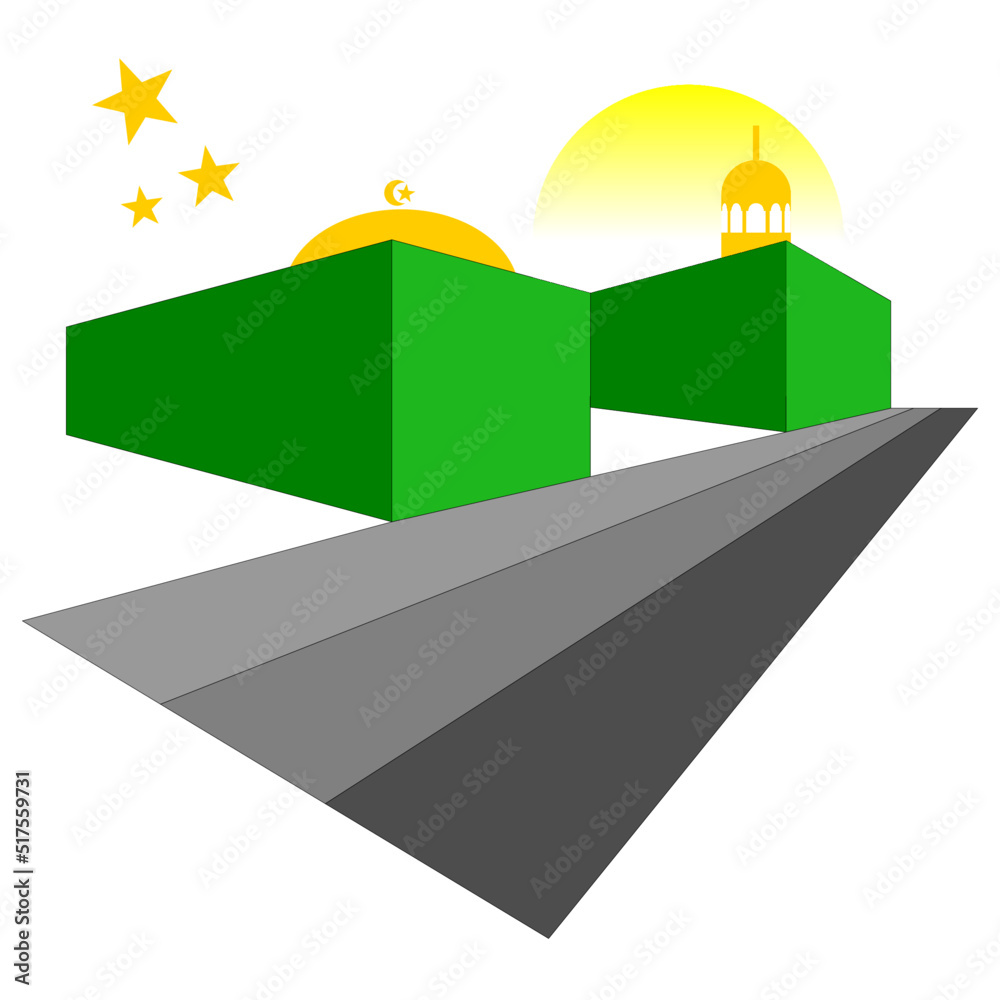 Illustration vector of mosque or masjid Illustration vector of mosque or masjid