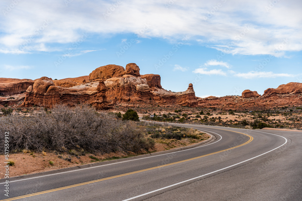Winding Road in Arches National Park Winding Road in Arches National Park