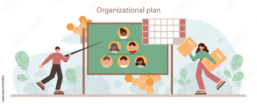 Fototapeta premium Business plan layout. Business strategy structure. Organizational