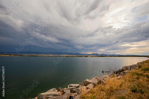 Standley Lake in Westminster, Colorado on a stormy evening