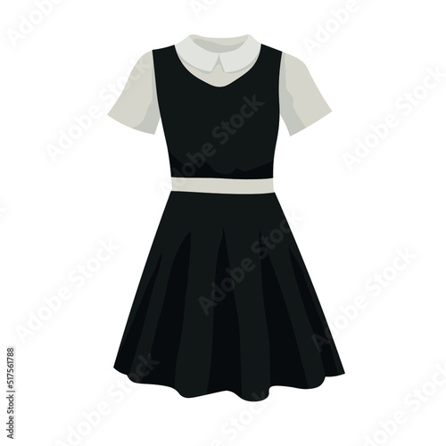 School uniform for girl on white background