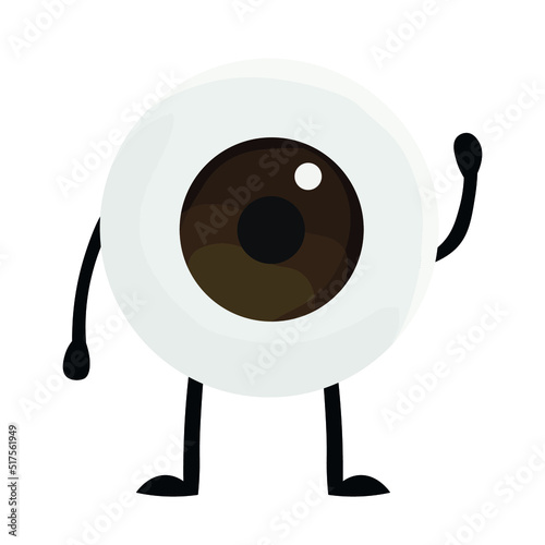 Funny human eye on white background