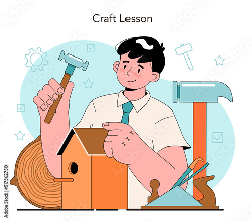 Crafting and modeling school course. Teacher learning students