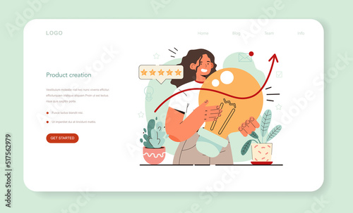 Product manager web banner or landing page. Business project development