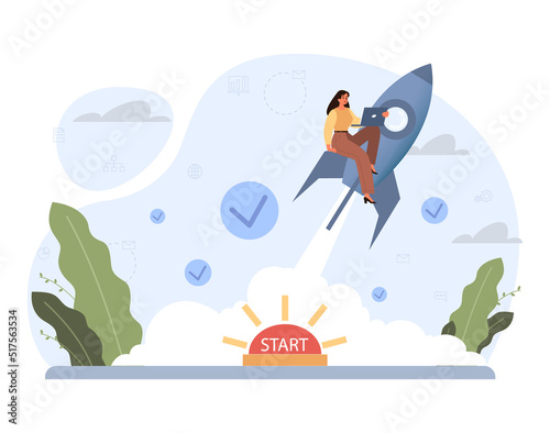 Boost up concept. Mental growth and improvement or career promote