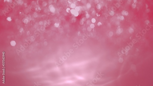 Abstract pink and white water bokeh glitter rose background. Concept 3D illustration beauty care and cleaning product packshot. Showcase template backdrop for body care and refreshing nature cosmetics