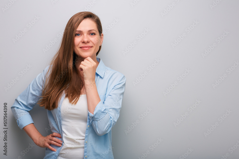 Smiling woman isolated portrait Smiling woman isolated portrait