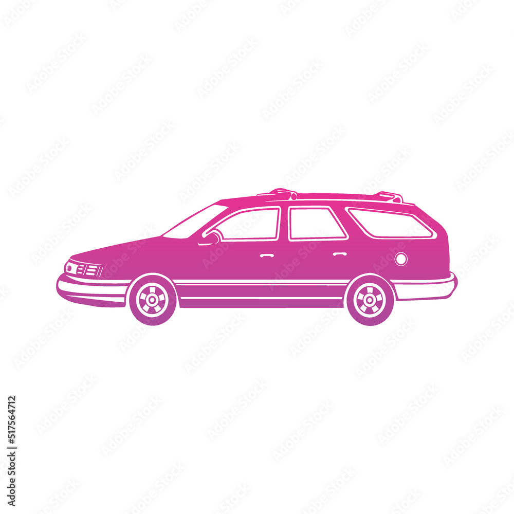 Modern car illustration on white background
