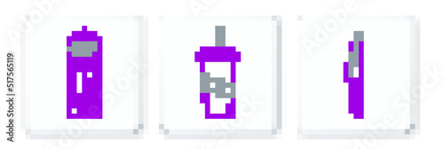 Set line Knife, Doner kebab and Paper glass with drinking straw and water icon. Vector