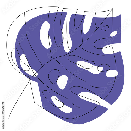 indigo leaf in flat style 