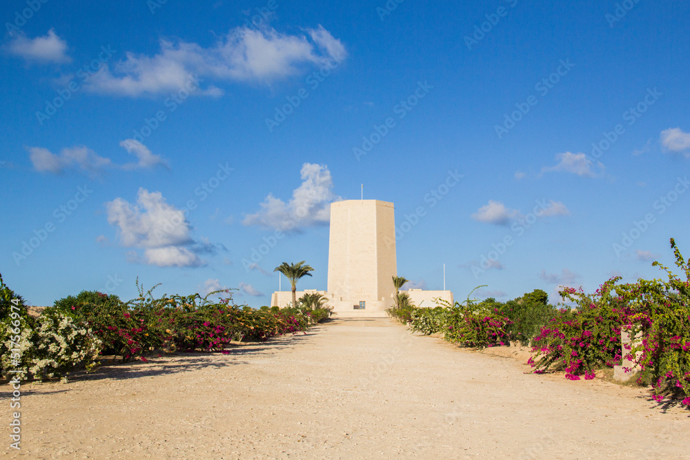 EL ALAMEIN - JANUARY 27: - Beautiful view of the Italian War Memorial in El Alamein, Egypt