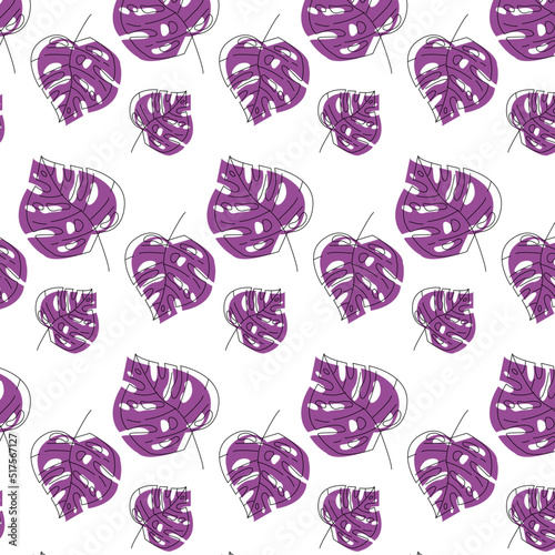 purple leaves in flat style pattern