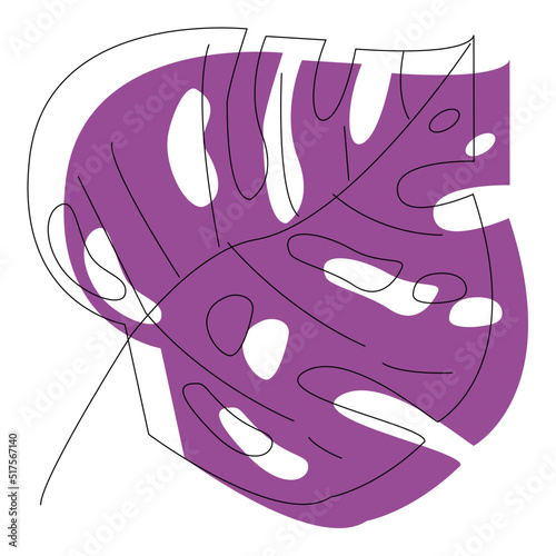 purple leaf in flat style