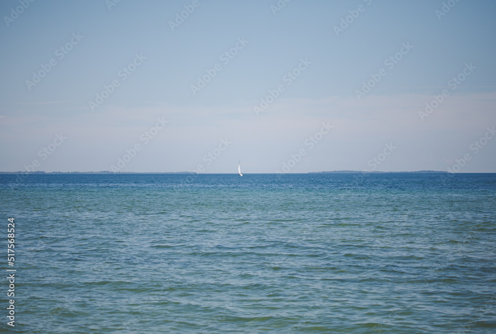 Sailboats on Lake Ontario in Canada. Presquile Provincial Park and Conservation Area.