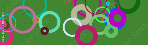 abstract rings on green background