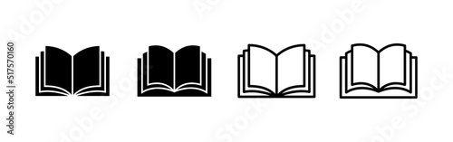 Book icon vector. open book sign and symbol. ebook icon