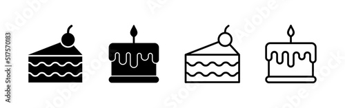 Cake icon vector. Cake sign and symbol. Birthday cake icon