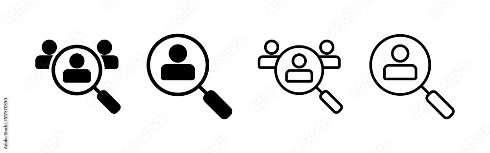 Hiring icon vector. Search job vacancy sign and symbol. Human resources concept. Recruitment