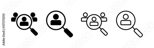 Hiring icon vector. Search job vacancy sign and symbol. Human resources concept. Recruitment