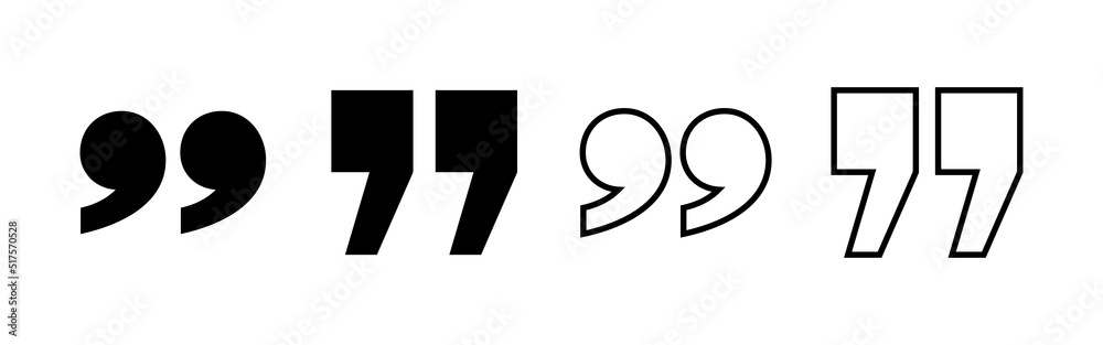 Quote icon vector. Quotation mark sign and symbol Quote icon vector. Quotation mark sign and symbol