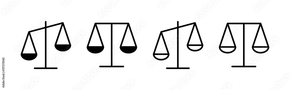 Scales icon vector. Law scale icon. Justice sign and symbol Scales icon vector. Law scale icon. Justice sign and symbol