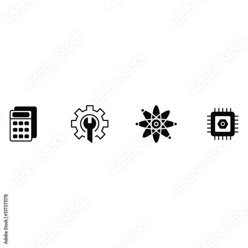 STEM icons set . STEM pack symbol vector elements for infographic web