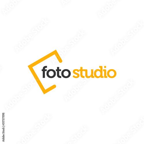 Photo frame icon logo template, photo studio logo concept