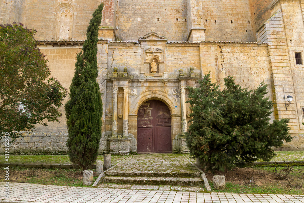 Access door to the Church of San Esteban in Castromocho of the XVI Century, Palencia, Spain