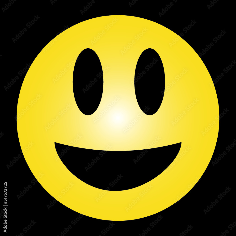 Fototapeta premium vector yellow emoji icon illustration on black background..eps