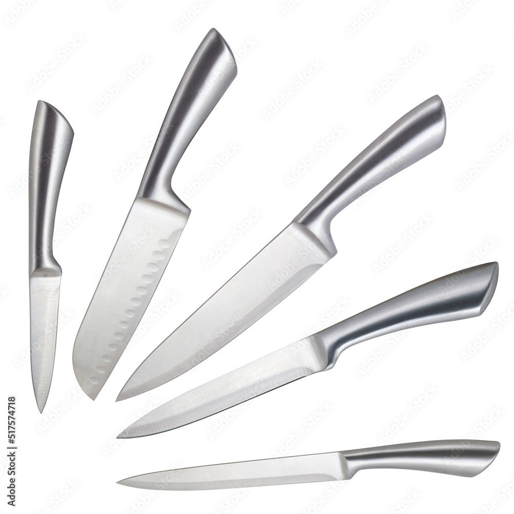 Obraz premium set of kitchen knives isolated on white background