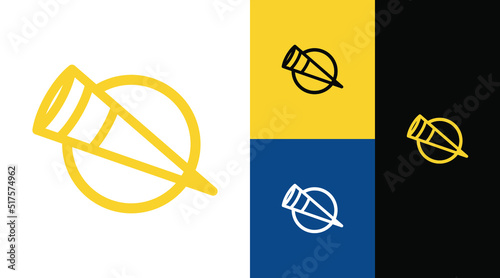 Trumpet with Circle Brand Logo Design